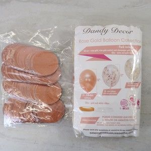 Dandy Decor Rose Gold Balloon Collection 60 count Confetti Champagne New